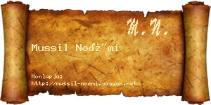 Mussil Noémi névjegykártya